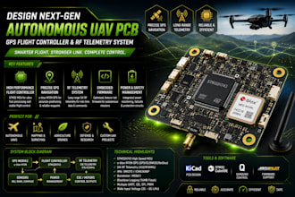 design autonomous uav pcb, gps flight controller and rf telemetry system