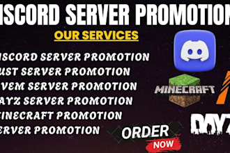 fivem server promotion, minecraft server, rust, dayz, discord server promotion