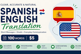 provide simple spanish english translation