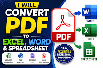 convert PDF to excel, word and spreadsheet