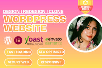 design redesign wordpress website, develop wordpress website with elementor pro