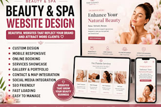 design or develop spa beauty cosmetic salon skincare website on any platform