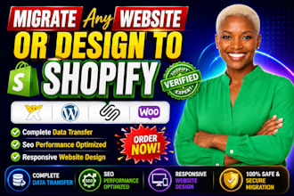 convert and migrate wordpress, wix, or woocommerce website to shopify