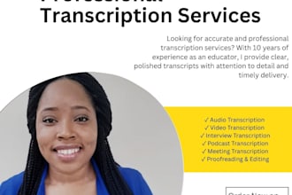 accurately transcribe audio and video files in english