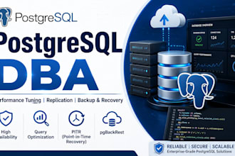 setup, optimize and manage postgresqland mongodb databases
