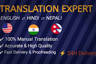 manually translate english to hindi and nepali accurately