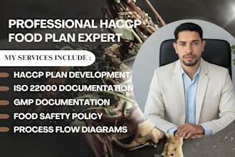 design haccp food safety plan and develop iso 22000, gmp, for food business