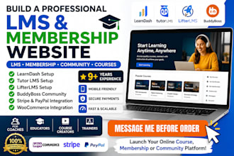 build a learndash tutor lms lifterlms membership website