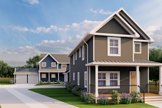 do exterior design, 3d modeling, rendering and animation