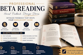 beta read novel, memoir, critique your manuscript, fiction romance beta reading
