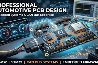 design can bus pcb, automotive ecu communication system esp32 stm32 and embedded