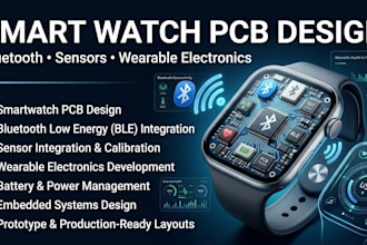design smart watch pcb with bluetooth, sensors and wearable electronics