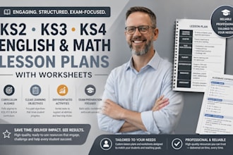 design ks2 ks3 ks4 english and math lesson plans with worksheets
