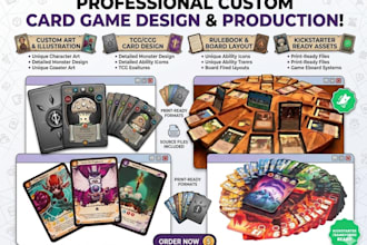 design custom board game, card game, and tabletop game artwork