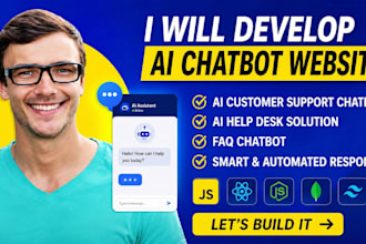 develop ai chatbot website ai customer support chatbot ai help desk faq