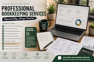 do professional bookkeeping , financial statements and excel reporting