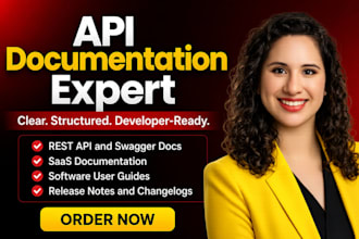write professional API documentation, swagger docs, and saas user guides