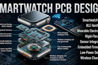 design smart watch pcb, wearable electronics and bluetooth hardware