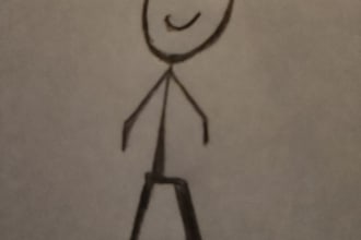 hand draw a stickfigure portrait of an image you give me