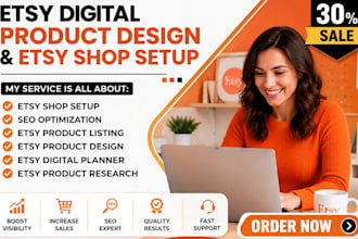design etsy shop digital product do etsy listing seo setup etsy shop stan store