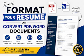 format your resume or convert PDF, word documents