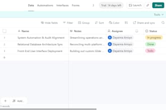 build a custom airtable database dashboard