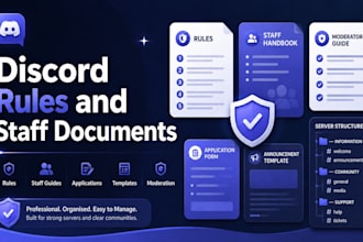 write professional discord rules, staff guides and server documents