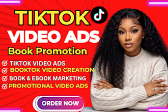 create viral tiktok video ads tiktok book promotion booktok, tik tok video ads