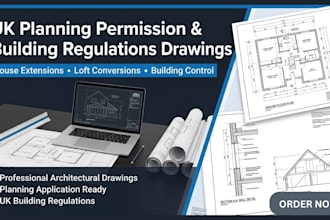 create UK building regulations and planning permission drawings for approval