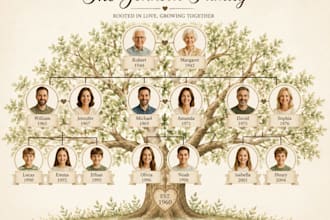 design a personalized family tree artwork