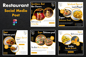 design professional restaurant social media posts in canva