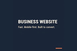 build a fast, premium and mobile first business website