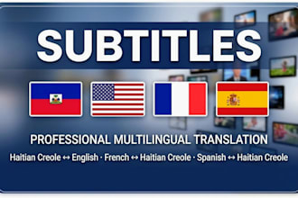 do professional subtitles in haitian creole, english, french, and spanish