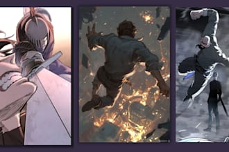 draw webtoon panels, manhwa, manga panel, webtoon storyboard all in anime style