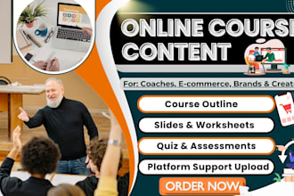 create online course content, course outline course curriculum, elearning course