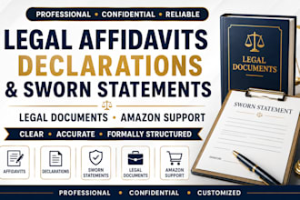 write legal affidavits, declarations, sworn statements, legal documents amazon