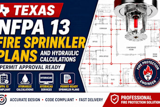 design texas nfpa 13 fire sprinkler plans and hydraulic calculations