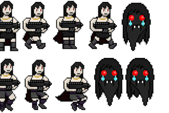 make character sprites in pixelart for games