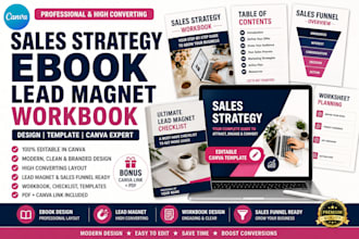 design canva sales strategy, ebook lead magnet ,workbook design funnel template