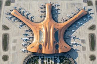 redesign airport terminal concept, airline plan, jetport, aircraft hangar layout