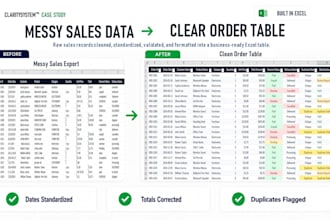 clean, format, and standardize your messy excel data