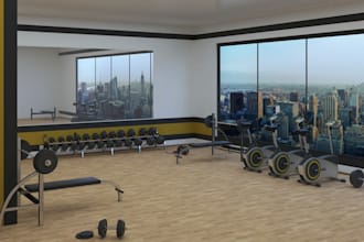 do 3d gym interior design, floor plan, layout, bouldering gym, climbing gym