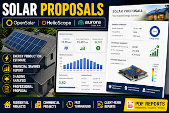 create opensolar, helioscope and aurora solar proposals