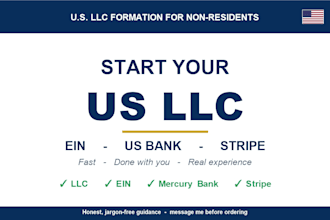 form your US llc fast with ein, US bank account mercury