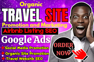 do travel site promotion, organic social media promotion, hotel booking