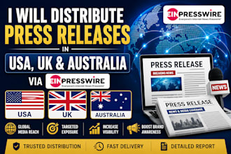 distribute press releases in USA, UK and australia via ein presswire in 24hr