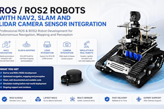 develop ros ros2 robots with nav2, slam and lidar camera sensor integration