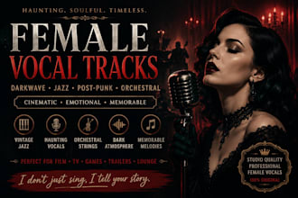 produce dixieland, darkwave, vintage, jazz vocals, orchestral, post punk, jingle