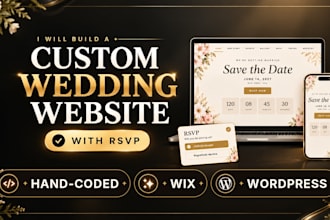 build a custom wix or wordpress wedding website with rsvp
