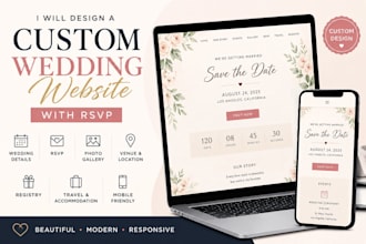 design a custom wedding website with rsvp